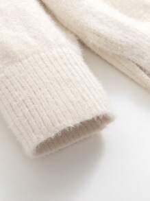 GIGOGOU 秋冬保暖女士针织毛衣套装+运动裤 - 杏色 - 查看 4