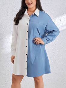 SHEIN Essnce 大尺寸彩塊連衣裙 - 彩色 - 查看 3