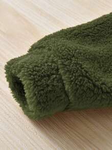 SHEIN 少年卡通刺繡下落肩運動服和長褲組合套裝 - 墨綠色 - 查看 3