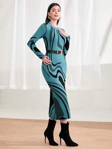 Mulvari 毛衣連身裙 - 藍色 - 查看 4