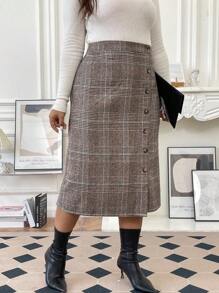 SHEIN Franclia 大碼半身裙 - 彩色 - 查看 5