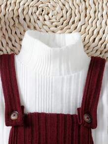 女嬰小高領T恤&背帶連身褲&帽 - 彩色 - 查看 5