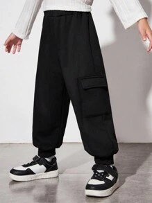 SHEIN Boys' Casual Comfortable Printed Jogger Pants With Side Pockets