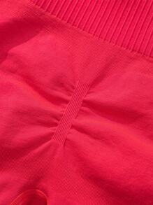 SHEIN Teen Girl 3pcs Solid Sports Set - Rose Red - View 6