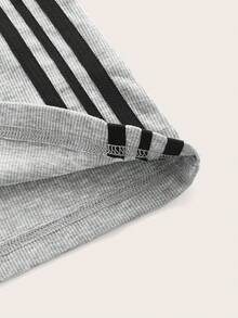 SHEIN EZwear 拼接側邊接縫背心洋裝 - 灰色 - 查看 4