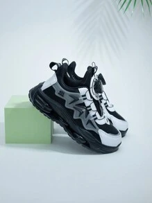 Children's Spring And Autumn Rotating Buckle, Easy To Wear And Breathable Mesh Upper And Shock Absorbing Outsole Sports Shoes