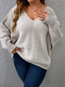 Vionelle Plus Batwing Sleeve Jumper - Grey - View 2