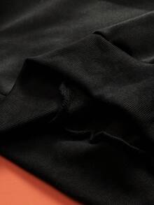 Flirla Plus Christmas Print Drop Shoulder Sweatshirt - Black - View 5