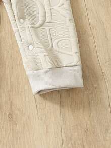 Monos Impresos Con Letras Para Bebé Niño - Albaricoque - Ver 4