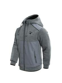 Men's Spliced Fabric Thermal Lined Jacket And Pants Set - Grey - View 8