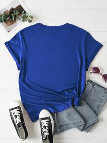 SHEIN LUNE Plus Size Letter Printed T-shirt