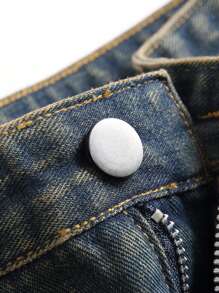 Quần jean denim cổ điển đau khổ của Tween Boys với hiệu ứng giặt - Rửa trung bình - Xem 4