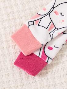 嬰兒女童貼身可愛兔子印花兩件套裝 - 彩色 - 查看 4