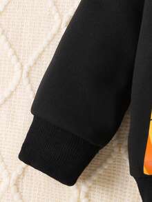 Baby Girl Floral & Slogan Graphic Sweatshirt - Black - View 6