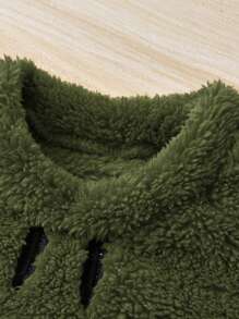 SHEIN 少年卡通刺繡下落肩運動服和長褲組合套裝 - 墨綠色 - 查看 8