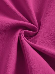 SHEIN MOD 褶饰胸围系带侧吊带连衣裙，女士夏季连衣裙 - 玫紅色 - 查看 3