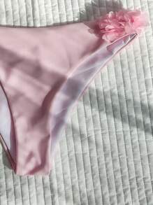 Swim SXY Summer Beach Lace Design Bikini Set Underwired - Pink - View 6