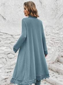 SHEIN LUNE Chaqueta Habitual Para Mujer - Neblina azul - Ver 2