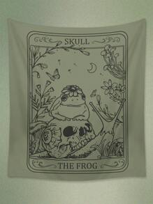 Fairycore 1入組ROMWE圖案滌綸掛毯 - 彩色 - 查看 1