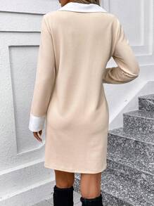 SHEIN LUNE 女士連衣裙 - 杏色 - 查看 2