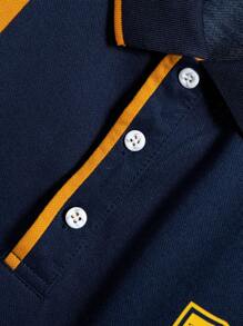 Manfinity Homme Men's Contrast Color Number Pattern Polo Shirt And ...
