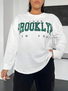 SHEIN EZwear 大碼t恤 - 白色 - 查看 1