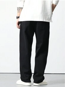 Manfinity Hypemode Loose Fit Men's Jeans With Slant Pockets - Black - View 2