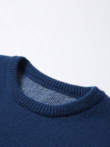 Aesthetic Post Suéter Tipo Jersey Con Estampado De Letras Para Hombre - azul real - Ver 5