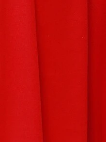 SHEIN LUNE 女士單排釦荷葉袖羊毛外套 - 紅色 - 查看 8