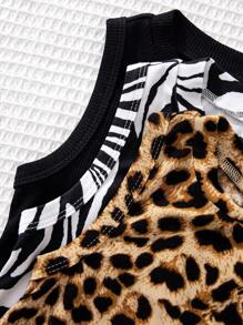 3pcs Young Girl Vintage And Simple Knitted Sleeveless Tank Top For Street Fashion - Black - View 5