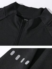 Manfinity Sport Streetwear Áo khoác thể thao có khóa kéo cho nam - màu đen - Xem 5