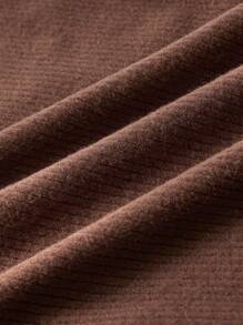 SHEIN Maternity Solid Cami Jumpsuit & Open Front Coat - Brown - View 7