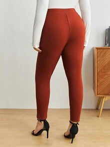 BizChic 加鏈詳細縫合前裤 - 棕色 - 查看 2