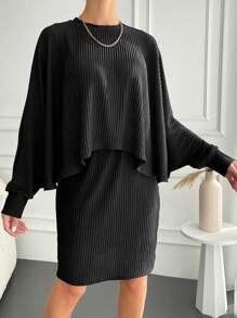 RueChic Women's Loose Pleated Top And Skirt Set
