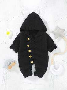 Baby Jungen Knopf-hoodie Strampler