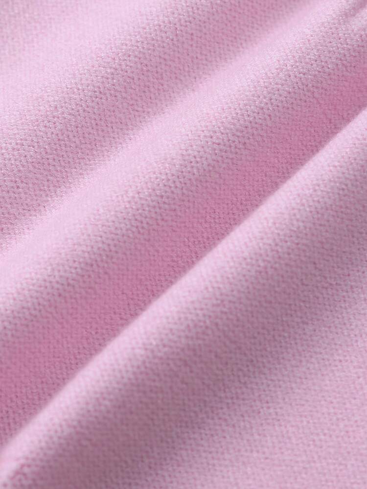 Baby Girl Contrast Collar and Cuff Knit Jumpsuit