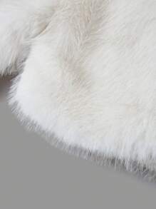 SHEIN ICON 假皮草外套(假毛) - 白色 - 查看 5