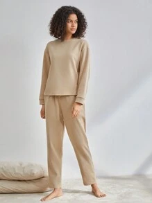 Ocili 純色束口休閒褲 - 卡其色 - 查看 7