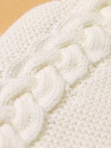 Em bé Cô gái Xoắn Dan quần yếm Áo len Jumpsuit Without Top - Màu be - Xem 4