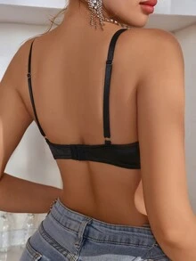 SHEIN 女性性感黑色蕾絲內衣 - 黑色 - 查看 2