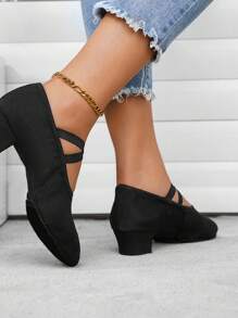 Kvinnors Dans Skor För Lärare Och Studenter , Med Klackar , I Svart Färg , Lämplig För Balett , Modern Dans Och Fyrkant Dans - Svart - Visa 4