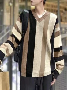 Manfinity Hypemode Nam Sọc dọc Áo len - Nhiều màu - Xem 1