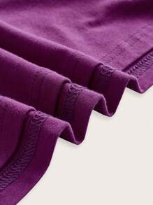 SHEIN ICON Rhinestone Detail Mock Neck Bodycon Dress - Purple - View 4