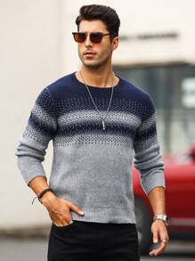 Manfinity Homme Men Color Block Raglan Sleeve Sweater - Grey - View 7