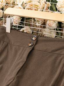 Calvaya Plus Solid Straight Leg Pants - Brown - View 5