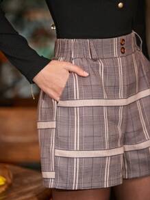 SHEIN Frenchy 女性格紋短褲 - 彩色 - 查看 6