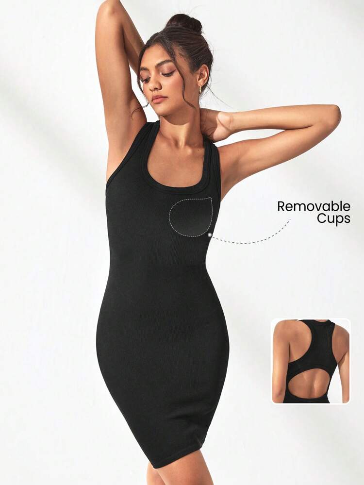Cut Out Back Active Tank Dress