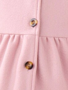SHEIN Vải dệt kim ve áo nhung họa tiết da báo cho bé gái - Hồng - Xem 4