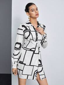 BizChic Của phụ nữ Mẫu sọc Đầm - Màu be - Xem 5