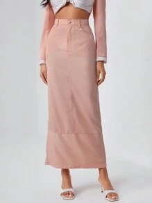 Amanda Daum Caballero Designer Solid Mermaid Hem Elegant Skirt, For Summer, Holiday